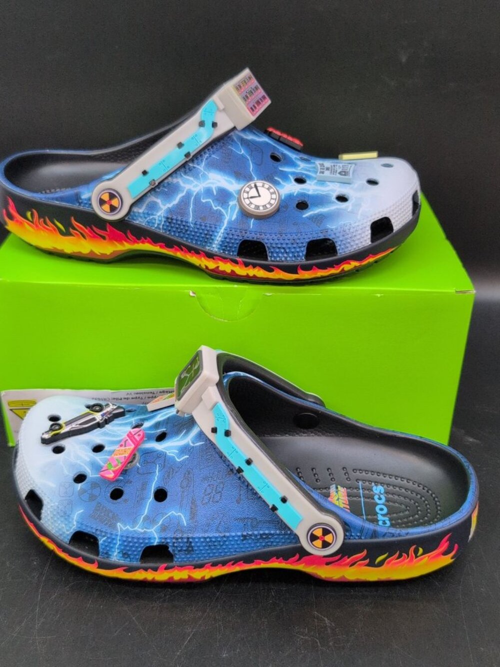 Crocs Back To The Future Classic Clogs Men's Shoes Size 8 Blue Multi 211503-90H